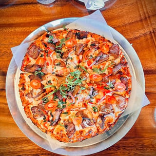 Lamb Boti Kabab Pizza