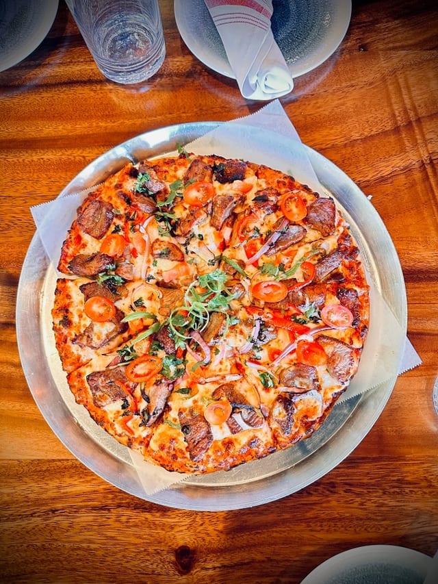 Lamb Boti Kabab Pizza.